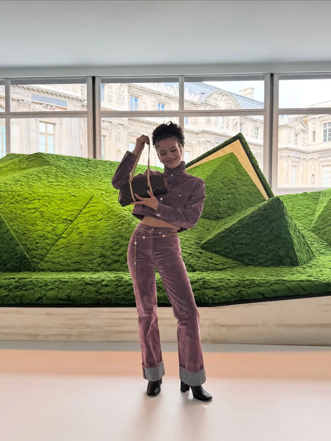 Chase Infiniti at the Louis Vuitton show, Paris Fashion Week